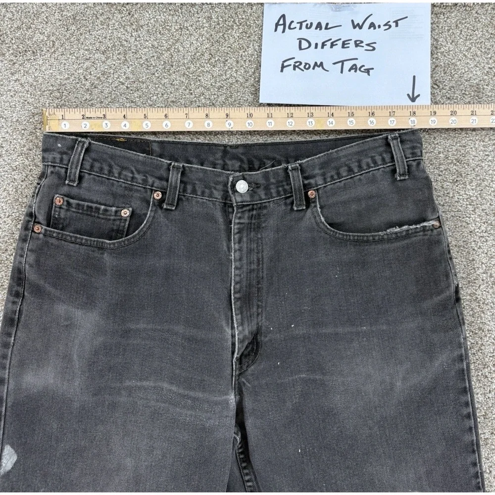 Vintage Levis 550 Jeans‎ 38x34 (36x33) Gray Relaxed Workworn Paint Splatter Y2K